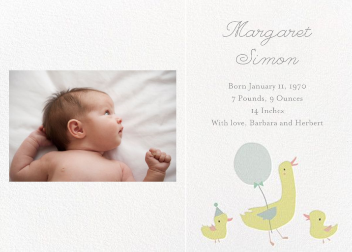 Little Duck's Debut - Birth Announcement by Little Cube