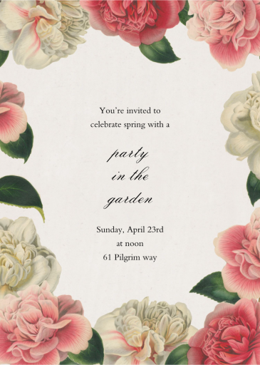 Peony Melange - Garden Party Invitation by John Derian