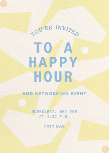 Abstract Lemon Drop - Happy Hour Invitation by Gold Rush Paper
