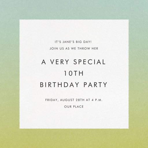 Gradient Border - Birthday Invitation by Paperless Post