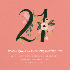 Botanic Numerals - 21st Birthday Invitation by Rifle Paper Co.