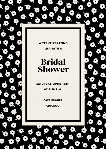 Black and White Floral Invitation