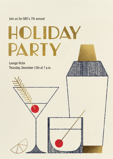 Cocktails & Shaker - Holiday Party Invitation by Paperless Post