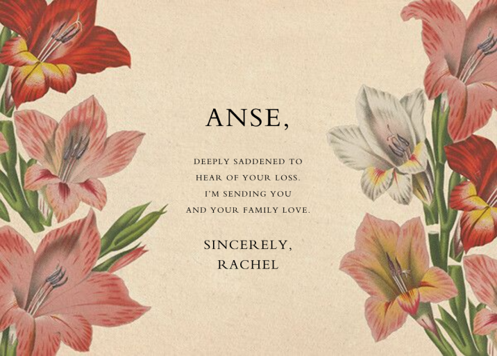 Alstroemerias - Sympathy Card by John Derian