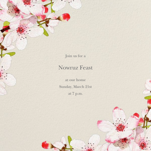 Blushing Blossoms - Nowruz Invitation by Felix Doolittle