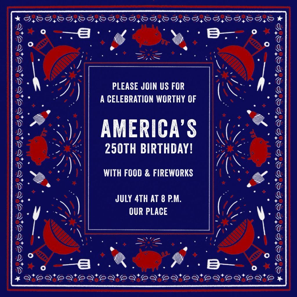Firework BBQ Invitation