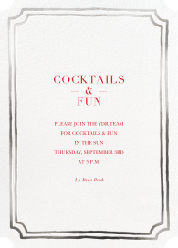 Double Border Indented Corners - Dining & Drinks Invitation by Sugar Paper