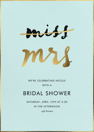 Miss Out - Bridal Shower Invitation by kate spade new york