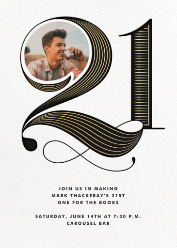 Pinstripe Numerals - Birthday Invitation by Paperless Post