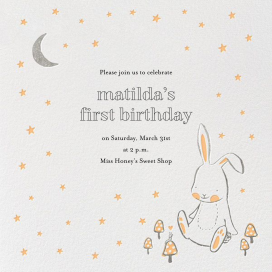 Starry Bunny - First Birthday Invitation by Hello!Lucky