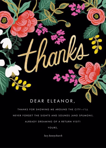 Birch Monarch (Thank You) - Thank You Card by Rifle Paper Co.