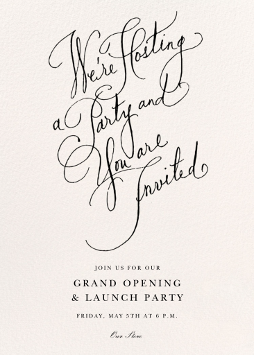 Scripted - Launch Party Invitation by Stephanie Fishwick