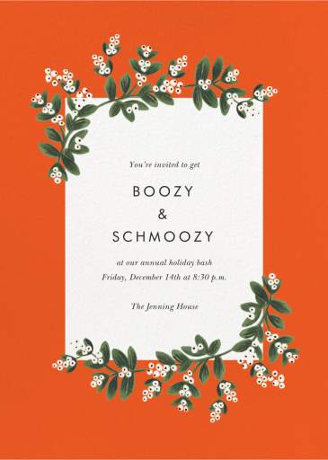 Mistletoe Accent Flourish - Christmas Party Invitation by Rifle Paper Co.