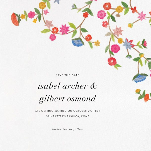 Stitched Floral II - Save The Date - Save the Date by Oscar de la Renta