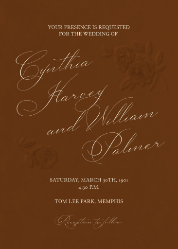 Floral Embossing - Wedding Invitation by Paperless Post