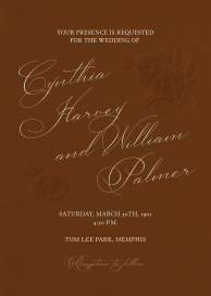 Elegant Script & Roses Invitation