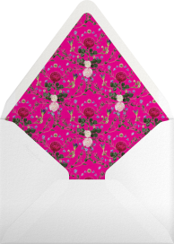 Sobre para invitaciones con un alegre estampado floral en forma de enredadera