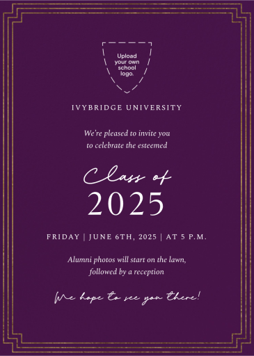 Golden University (Customizable Template) - Graduation Party Invitation by Paperless Post