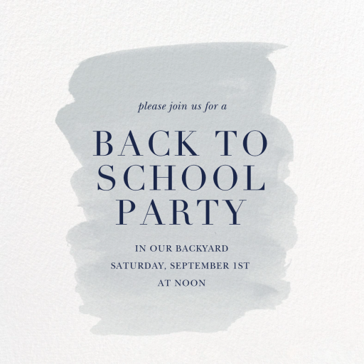 Basic Brushstroke - Back to School Invitation by Sugar Paper