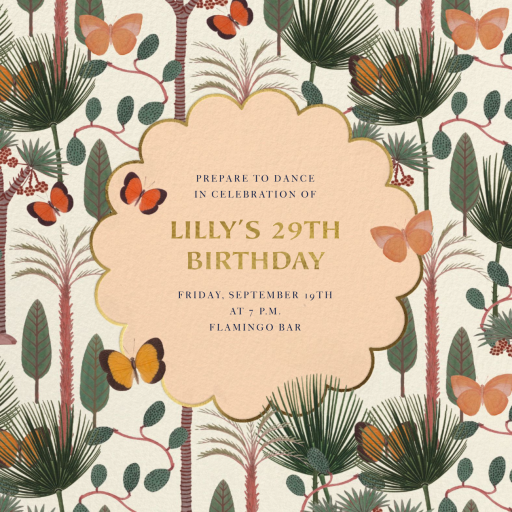 Butterfly Forest - Birthday Invitation by Jungalow