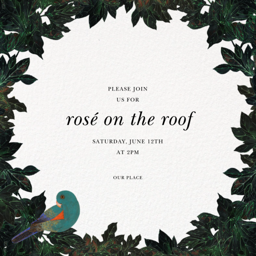 Parrot in a Pear Tree - Cocktail Party Invitation by Oscar de la Renta