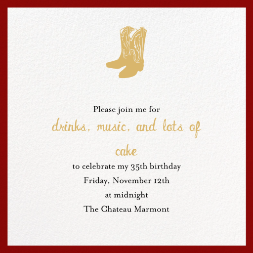 Red Square Border - Party Invitation by Paperless Post