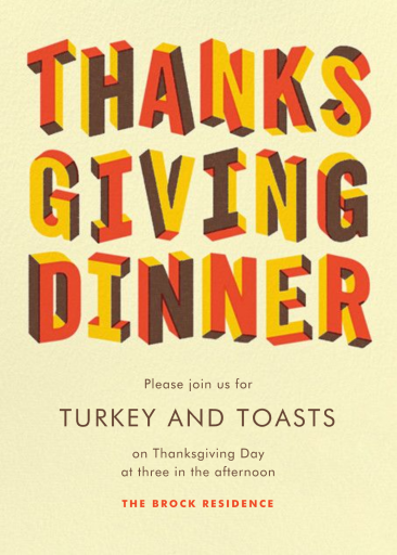 Letters of Thanks (Invitation) - Thanksgiving Invitation by Paperless Post