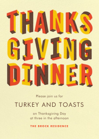 Letters of Thanks (Invitation) - Thanksgiving Invitation by Paperless Post