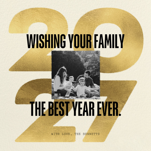 Photo Gold 2027 New Year Card