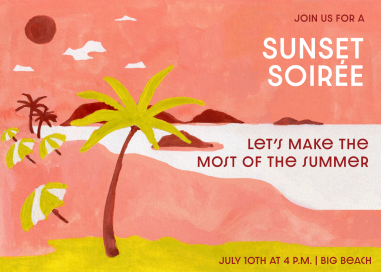 Painted Beach Sunset Invitation
