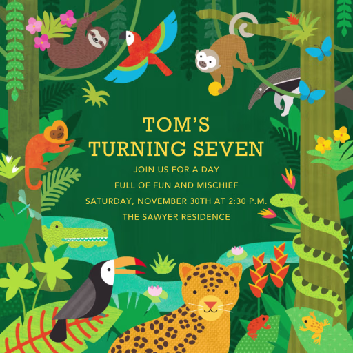 Jungle Jamboree - Birthday Invitation by Petit Collage