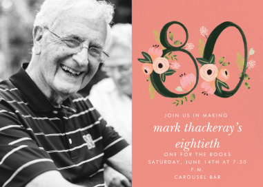 Botanic Numerals Photo - 80th Birthday Invitation by Rifle Paper Co.