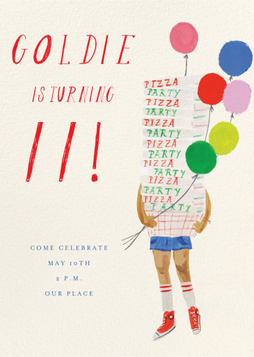 Pizza Stack - Birthday Invitation by Mr. Boddington's Studio