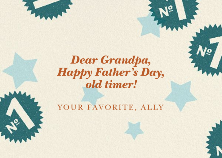 No 1 Like You (Grandfather) - Father's Day Card by Paperless Post - Back