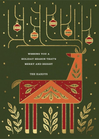 Folk Reindeer - Christmas Card by Paperless Post