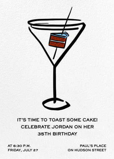 Dessert Cocktail - Birthday Invitation by Rob Wilson