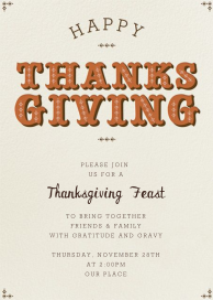 Happy Thanksgiving Type - Thanksgiving Invitation by Paperless Post