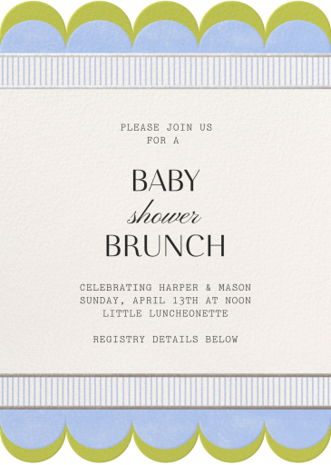 Two-Tone Scallop - Baby Shower Invitation by Paperless Post