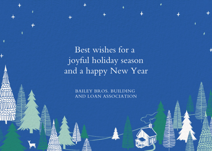 Snow Pine Valley (Horizontal) - Business Holiday Card by Paperless Post