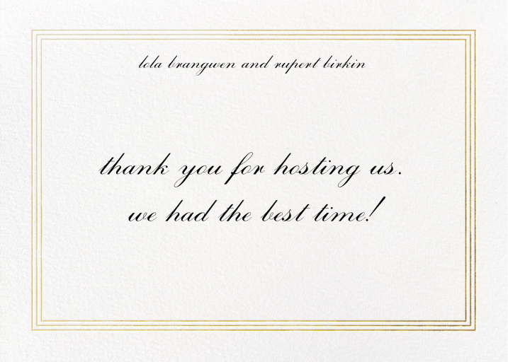 Minimal Gold Frame Thank You Card