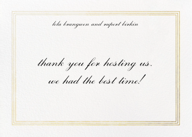 Schlichter goldener Rahmen „Danke“ Card