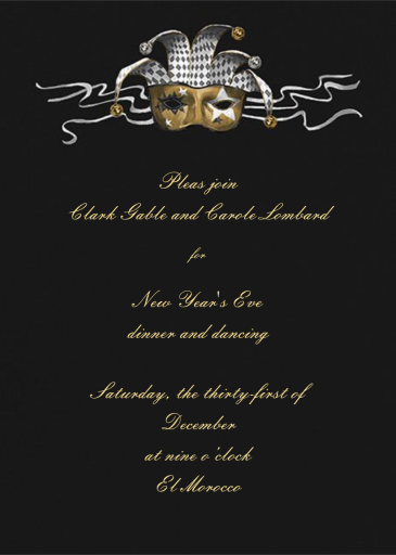 Harlequin Mask by Paperless Post