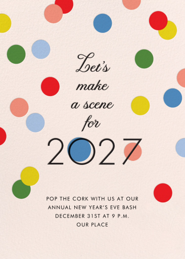 Colorful Confetti NYE Invitation