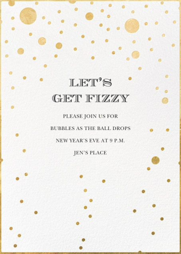 Gold Bubbles - New Year's Eve Invitation by kate spade new york