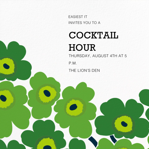 Unikko (Square) - Cocktail Party Invitation by Marimekko