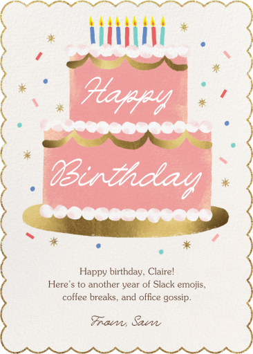 Gold Platter Cake - Business Greeting Card by Paperless Post