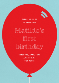 Red Balloon - First Birthday Invitation by Paperless Post
