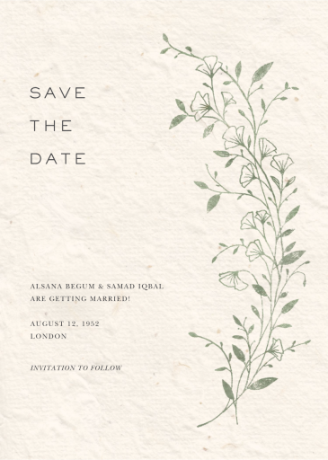 Botanical Pressed Wildflower - Save the Date by Paperless Post