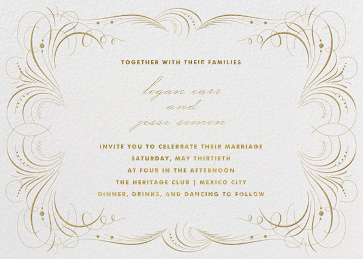 Gold Flourish - Wedding Invitation by The Indigo Bunting