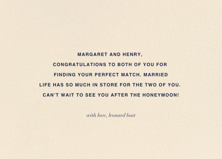 Mr. and Mrs. Bubbly (Barbara Dziadosz) - Congratulations Card by Red Cap Cards - Back